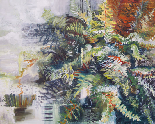 Abstract fern with patterns in the background